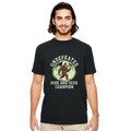 Undefeated Hide and Seek Champion Bigfoot t-shirt, close-up of graphic