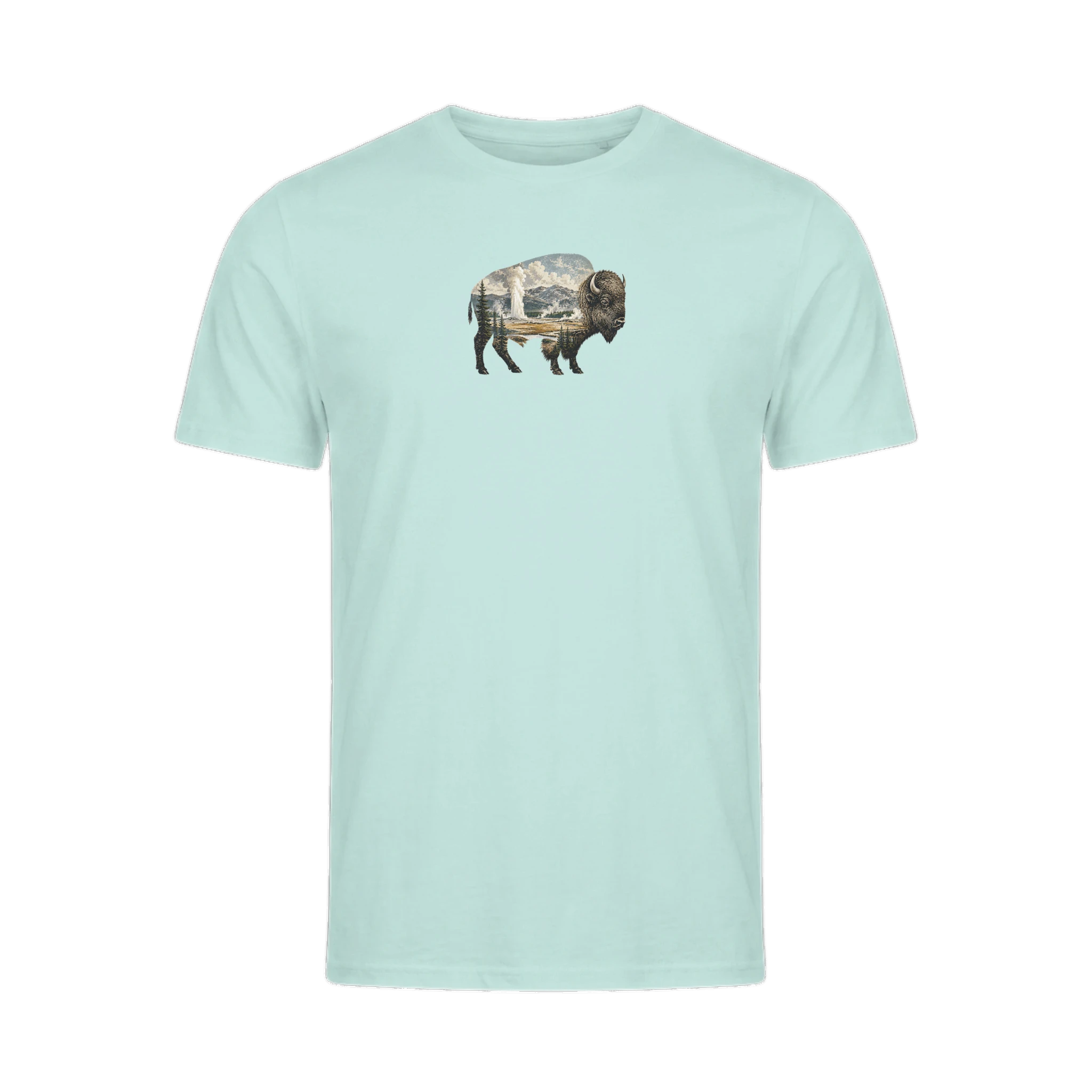 Yellowstone National Park Bison Wild Within organic cotton t-shirt, back view