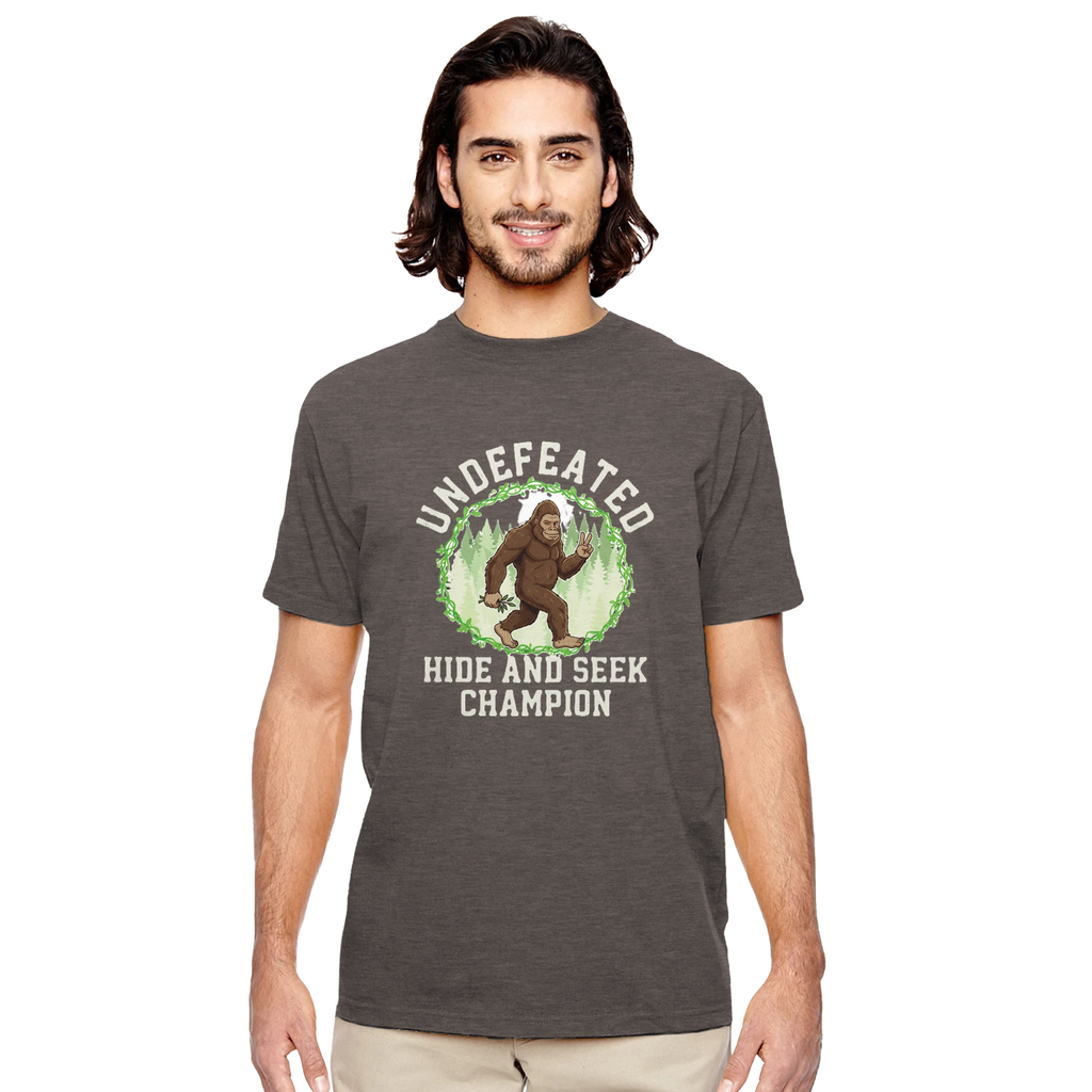 Undefeated Hide and Seek Champion Bigfoot t-shirt, front view