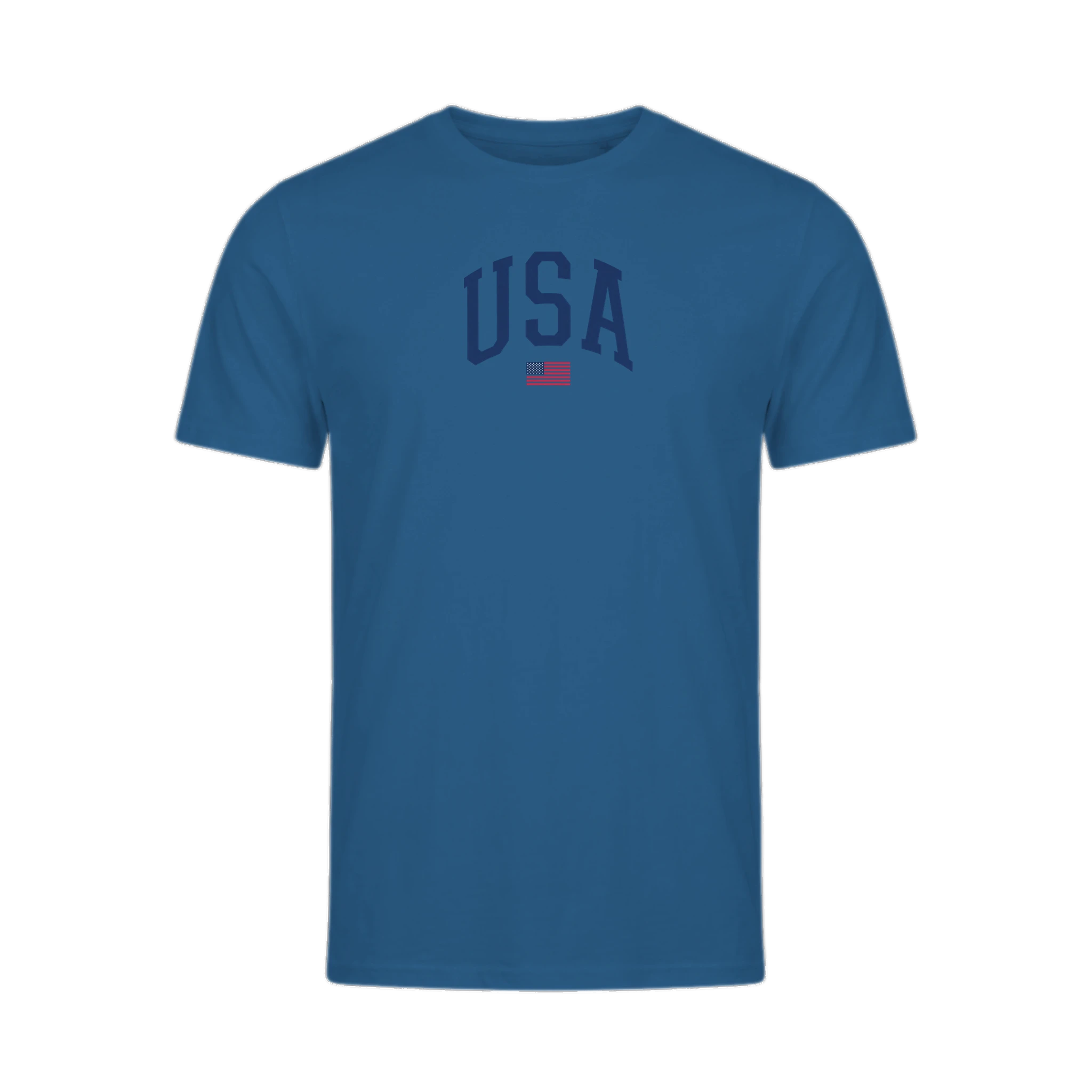 USA Varsity Flag organic cotton t-shirt, front view