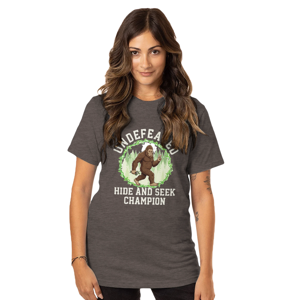 Undefeated Hide and Seek Champion Bigfoot t-shirt, additional color option