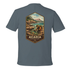 Gray t-shirt with Acadia National Park graphic on the back