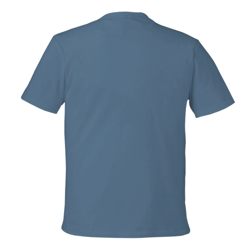 Back of Blue Bigfoot Patriotic t-shirt on a white background