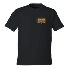 Black t-shirt with a 'Badlands National Park' logo on a white background