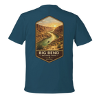 Blue t-shirt with Big Bend National Park graphic on the back