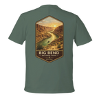 Green t-shirt with Big Bend National Park graphic on the back