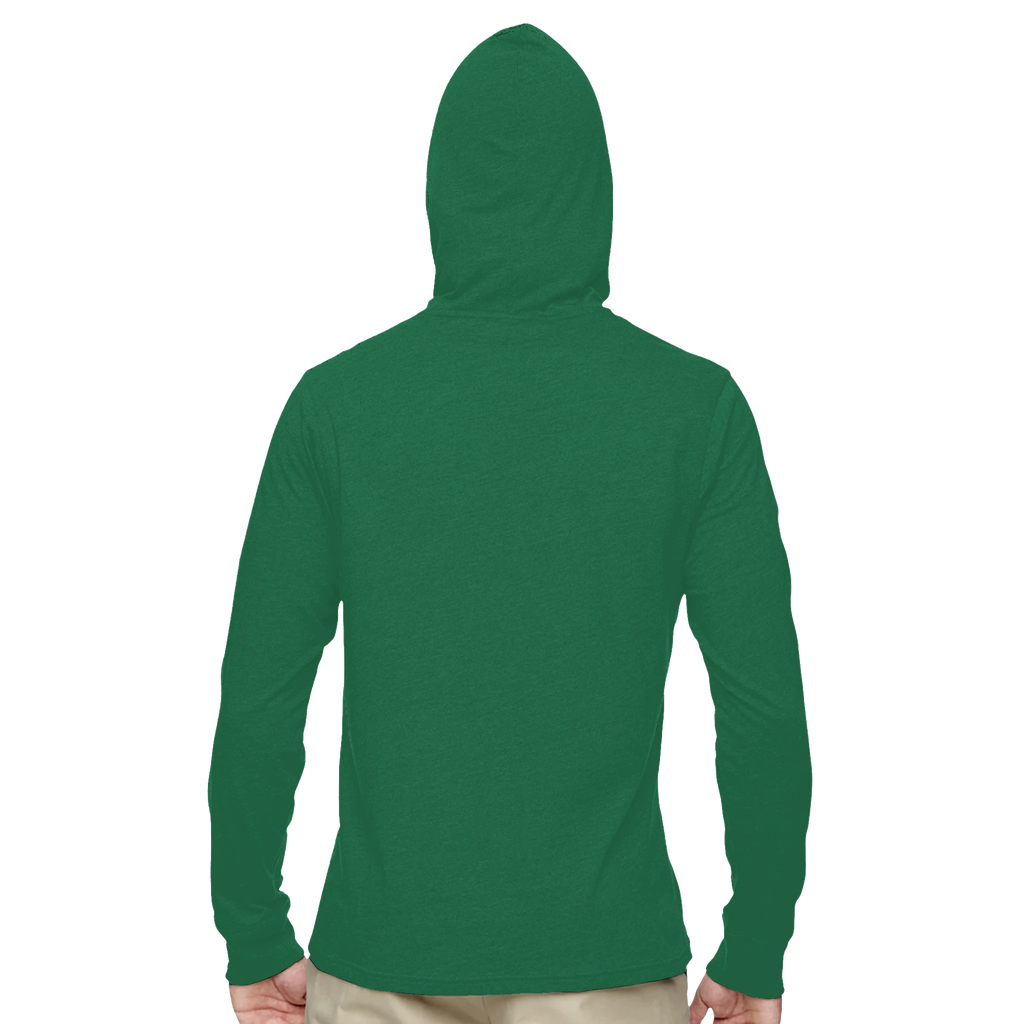 Green hoodie on a white background