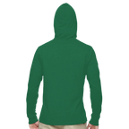 Green hoodie on a white background