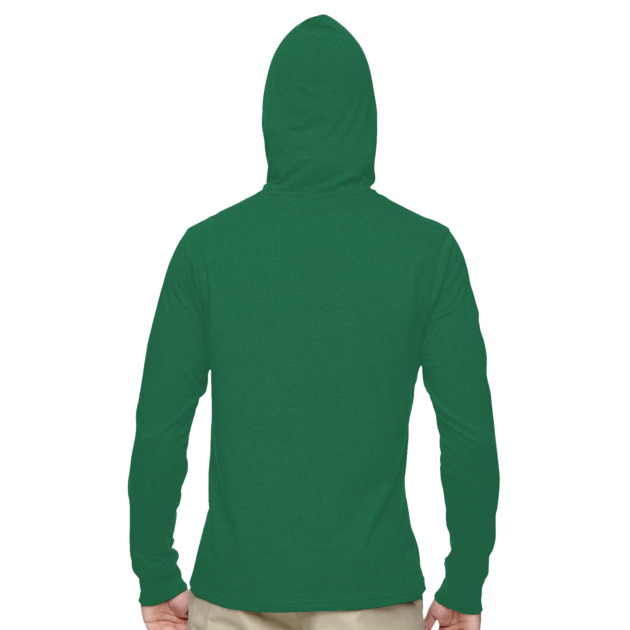 Green hoodie on a white background