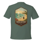 Green t-shirt with a Biscayne National Park graphic on the back