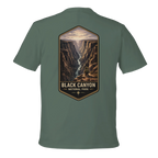 Green t-shirt with Black Canyon National Park graphic on the back