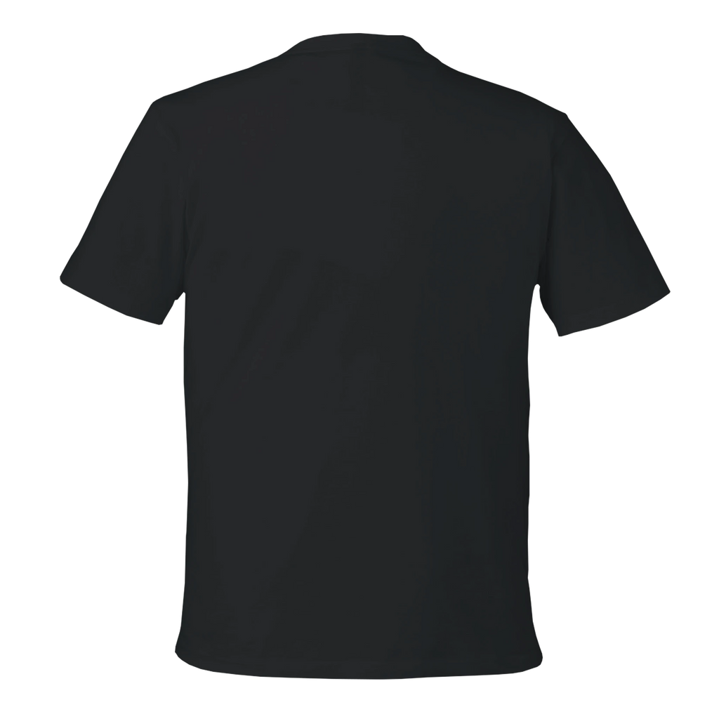 Black t-shirt on a white background