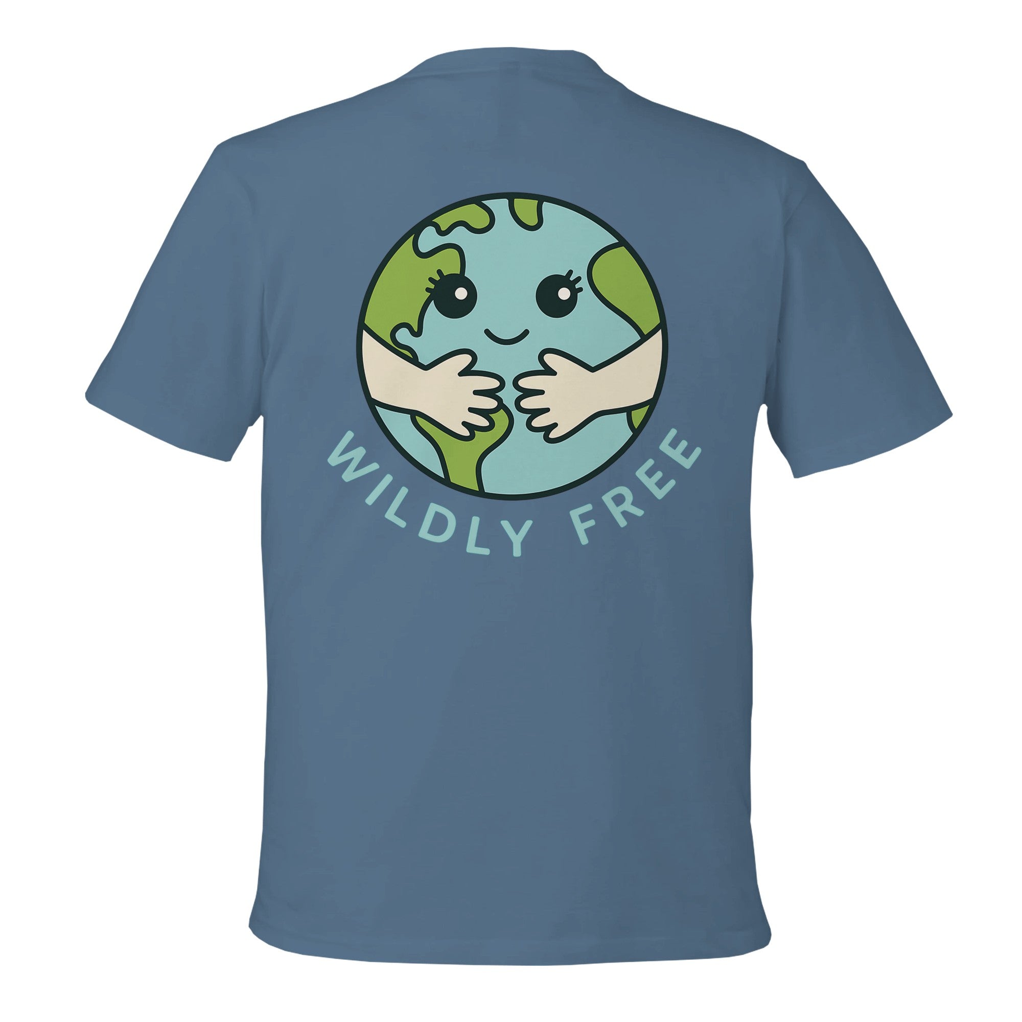 Blue Wildly Free T-Shirt Design Back of shirt