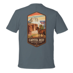 Gray t-shirt with Capitol Reef National Park graphic on the back