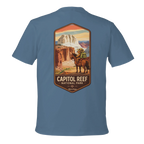 Light Blue t-shirt with Capitol Reef National Park graphic on the back