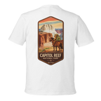 White t-shirt with Capitol Reef National Park graphic on a white background