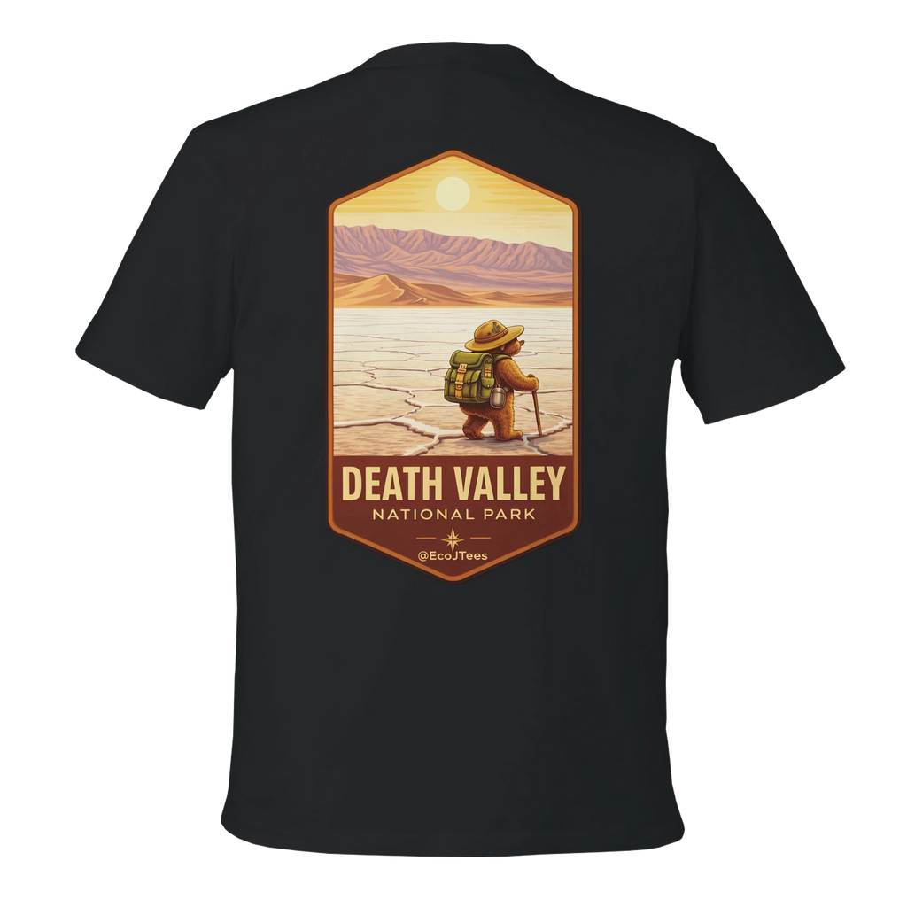 Black t-shirt with a 'Death Valley National Park' graphic on the back