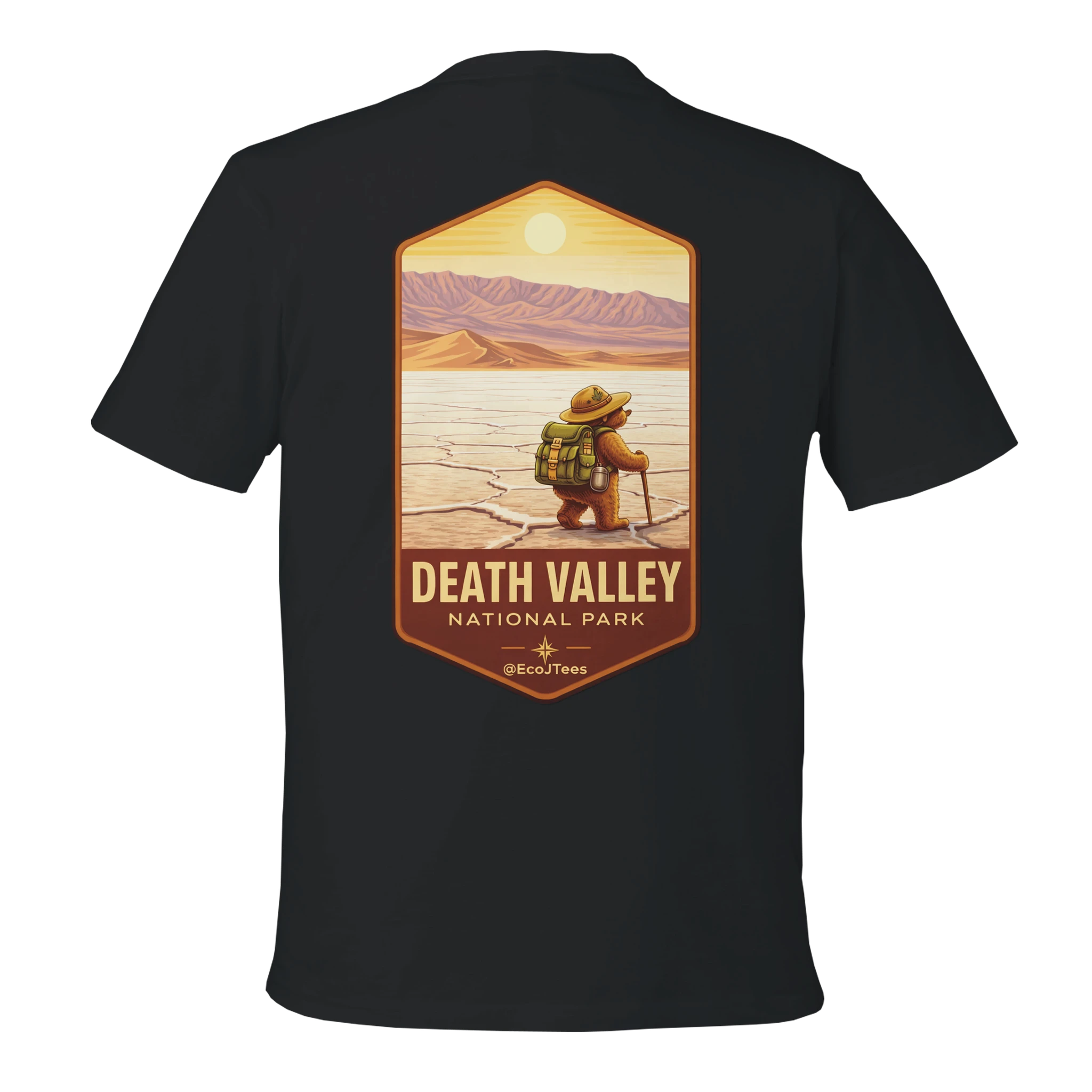 Black t-shirt with a 'Death Valley National Park' graphic on the back