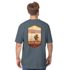 Person wearing a Grey Death Valley eco t-shirt