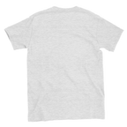 Plain back of gray t-shirt on a white background