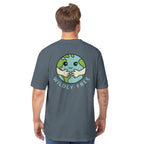 Man facing away with Grey Wildly Free T-Shirt with Globe