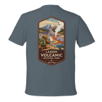 Gray t-shirt with Lassen Volcanic National Park graphic on the back