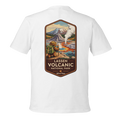 White t-shirt with Lassen Volcanic National Park graphic on a white background