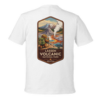 White t-shirt with Lassen Volcanic National Park graphic on a white background