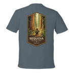Gray t-shirt with Sequoia National Park graphic on the back