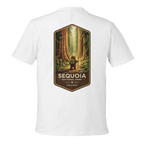 White eco t-shirt with Sequoia National Park graphic on the back