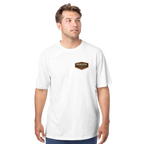 Person in a white eco t-shirt with Sequoia National Park logo on the front