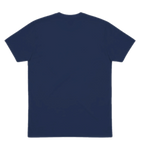 Navy blue t-shirt on a white background
