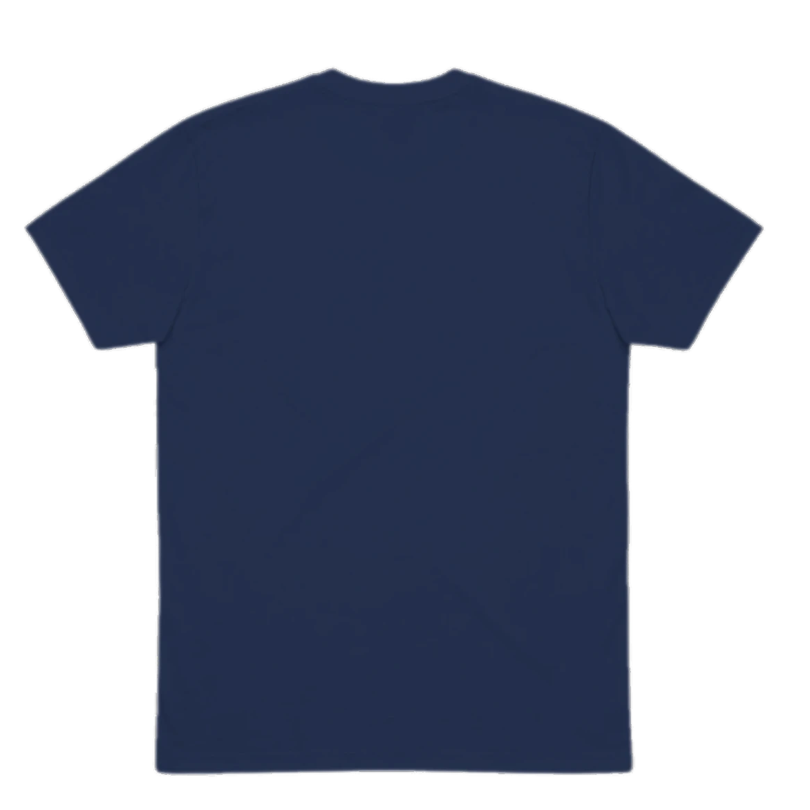 Navy blue t-shirt on a white background
