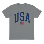 Gray t-shirt with 'USA' text on a white background