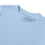 Close-up of a light blue sleeveless top on a white background
