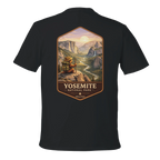 Black t-shirt with Yosemite National Park graphic on the back