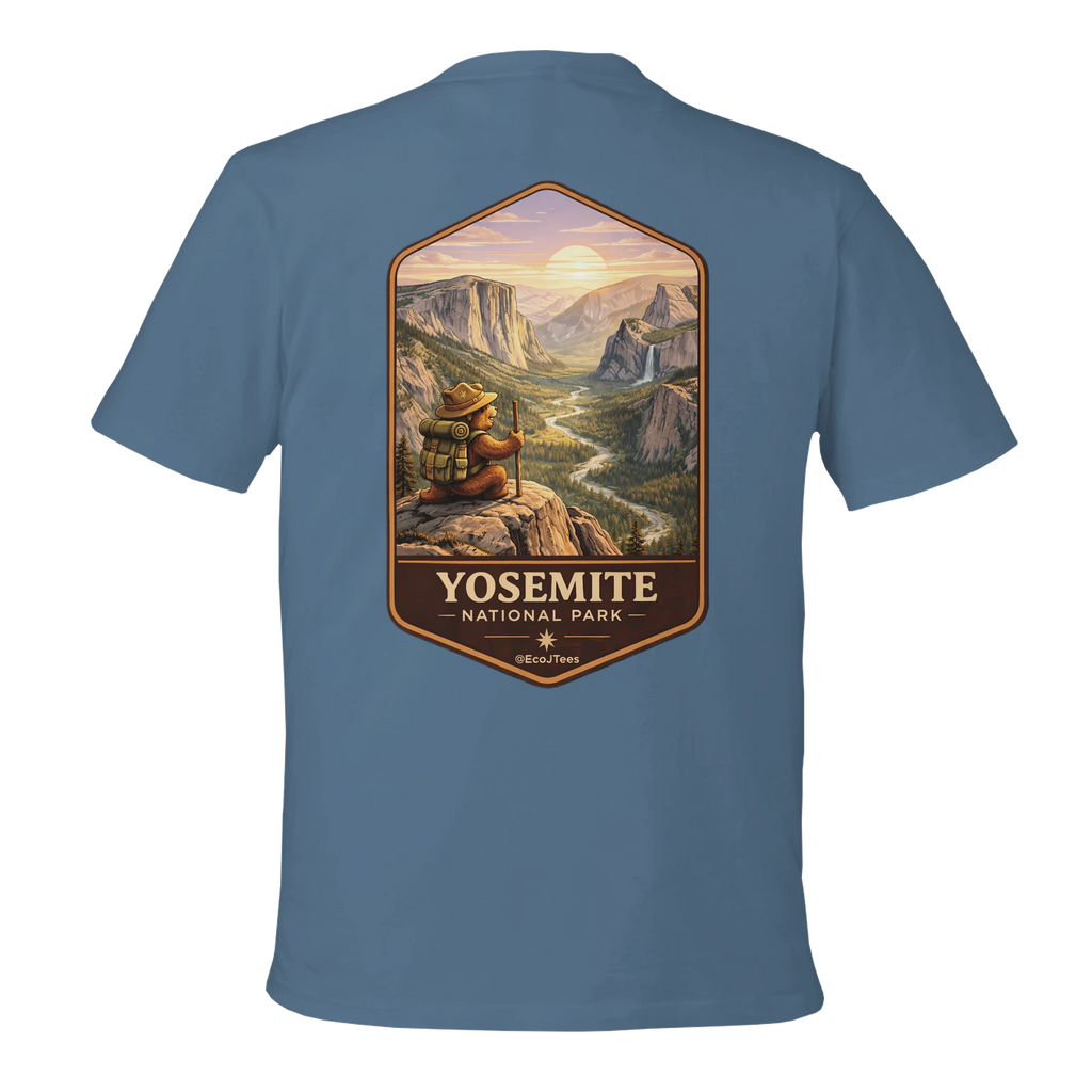 Light Blue t-shirt with Yosemite National Park graphic on the back