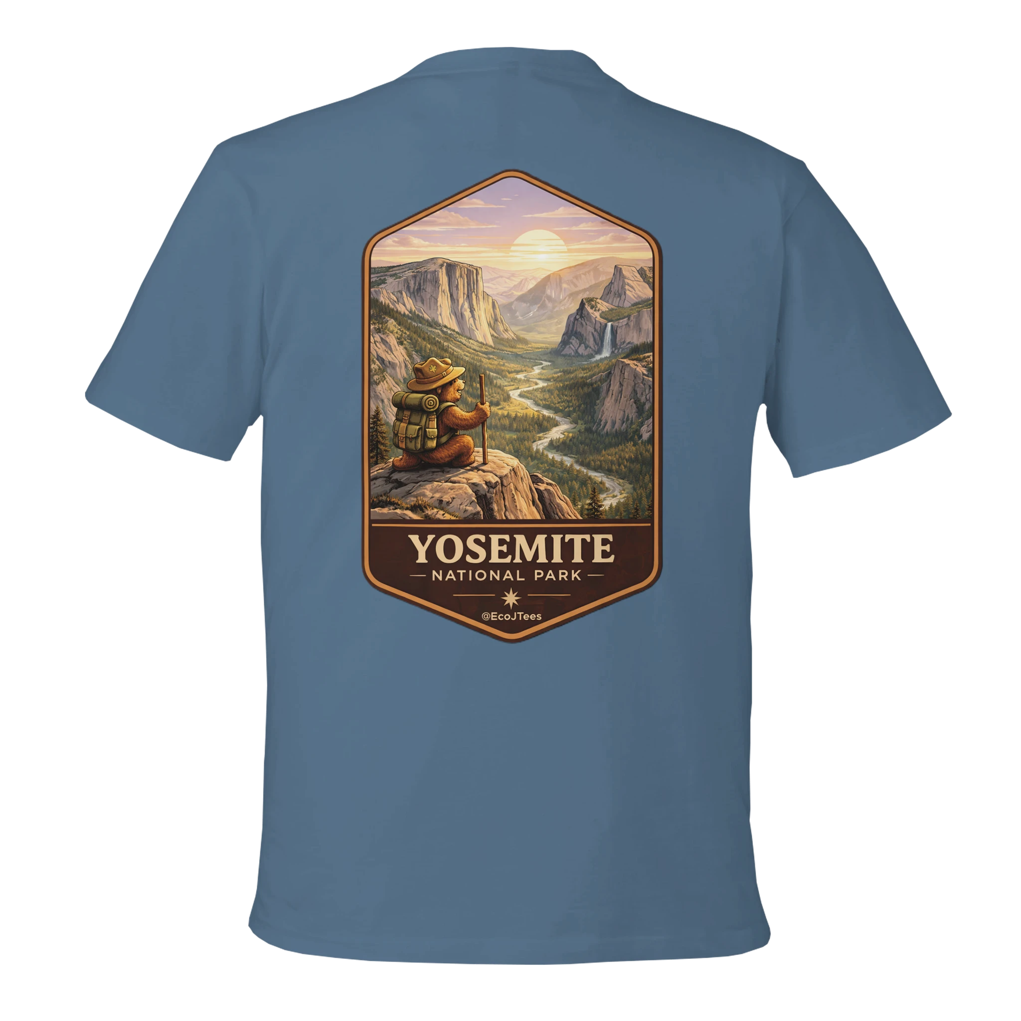 Light Blue t-shirt with Yosemite National Park graphic on the back