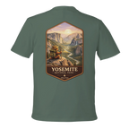 Green t-shirt with Yosemite National Park graphic on the back