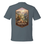 Gray t-shirt with Yosemite National Park graphic on the back