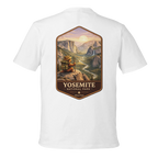White t-shirt with Yosemite National Park graphic on a white background