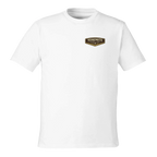White t-shirt with a Yosemite logo on a white background